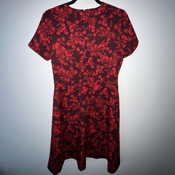 Banana Republic Factory Red Floral Dress - Sz 4 - Picture 4 of 13